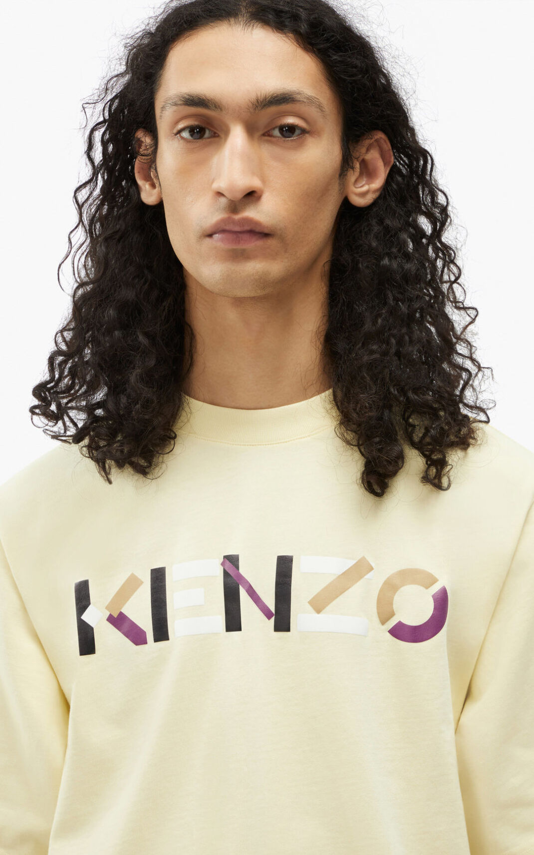 T Shirt Kenzo Homme Multicoloured oversize Logo Blanche YKWED-3498